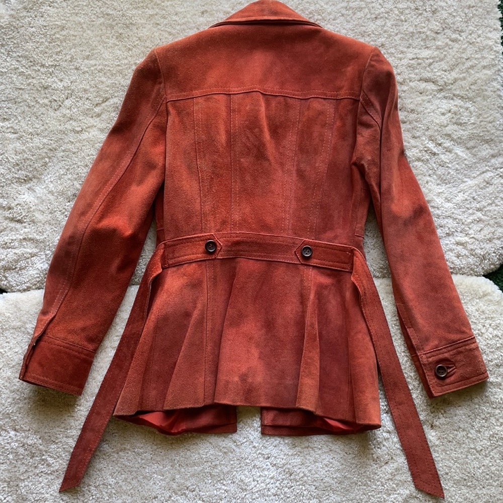 Vintage Orange Leather Coat - Picture 2 of 16